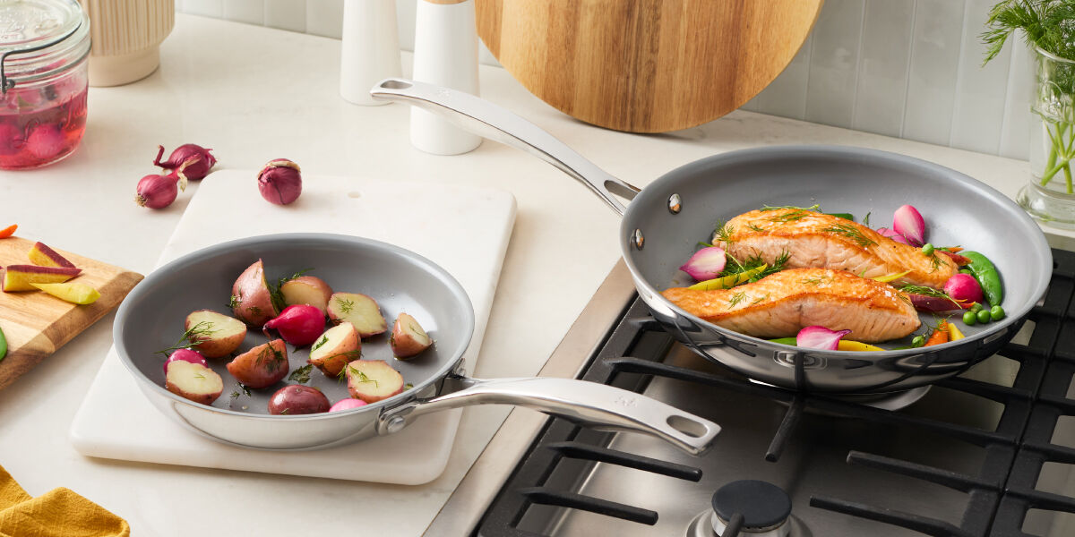 Clad H3 Ceramic 10-pc, Stainless Steel, Ceramic Nonstick Cookware