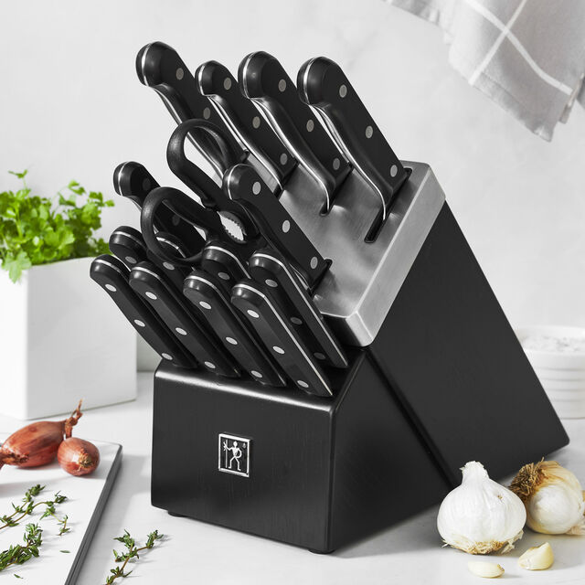 16 Piece, Knife block set, black,,large