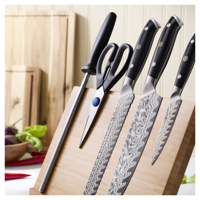6-pc, Damascus Steel Knife Set w/Magnetic Easel,,large