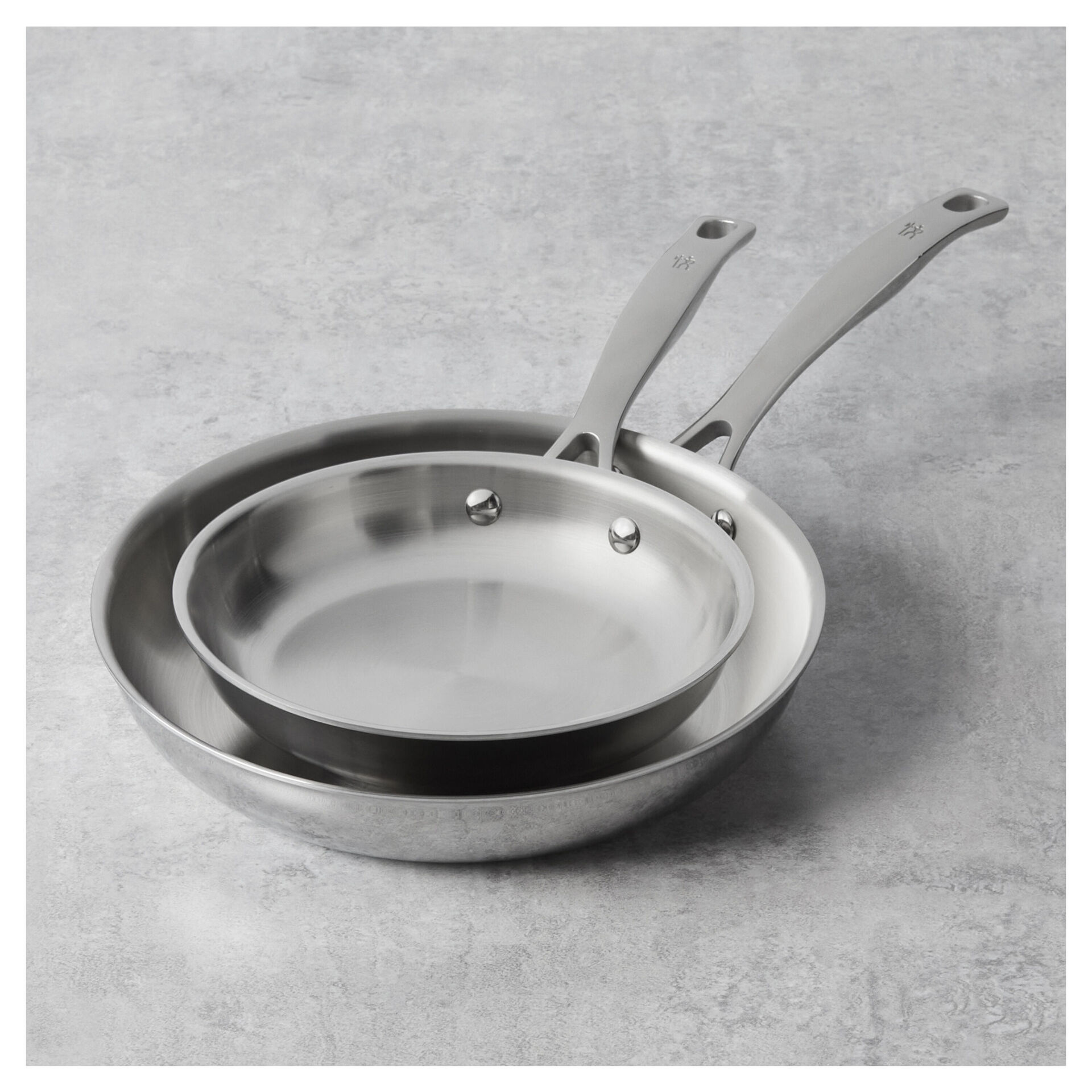 2-pc, Stainless Steel, Frying Pan Set,,large