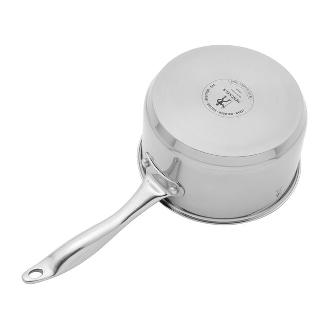 2,4 l stainless steel round Sauce pan with steamer, silver,,large