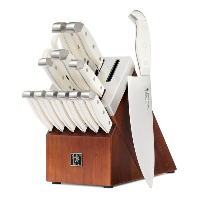 14 Piece, Knife block set, white,,large