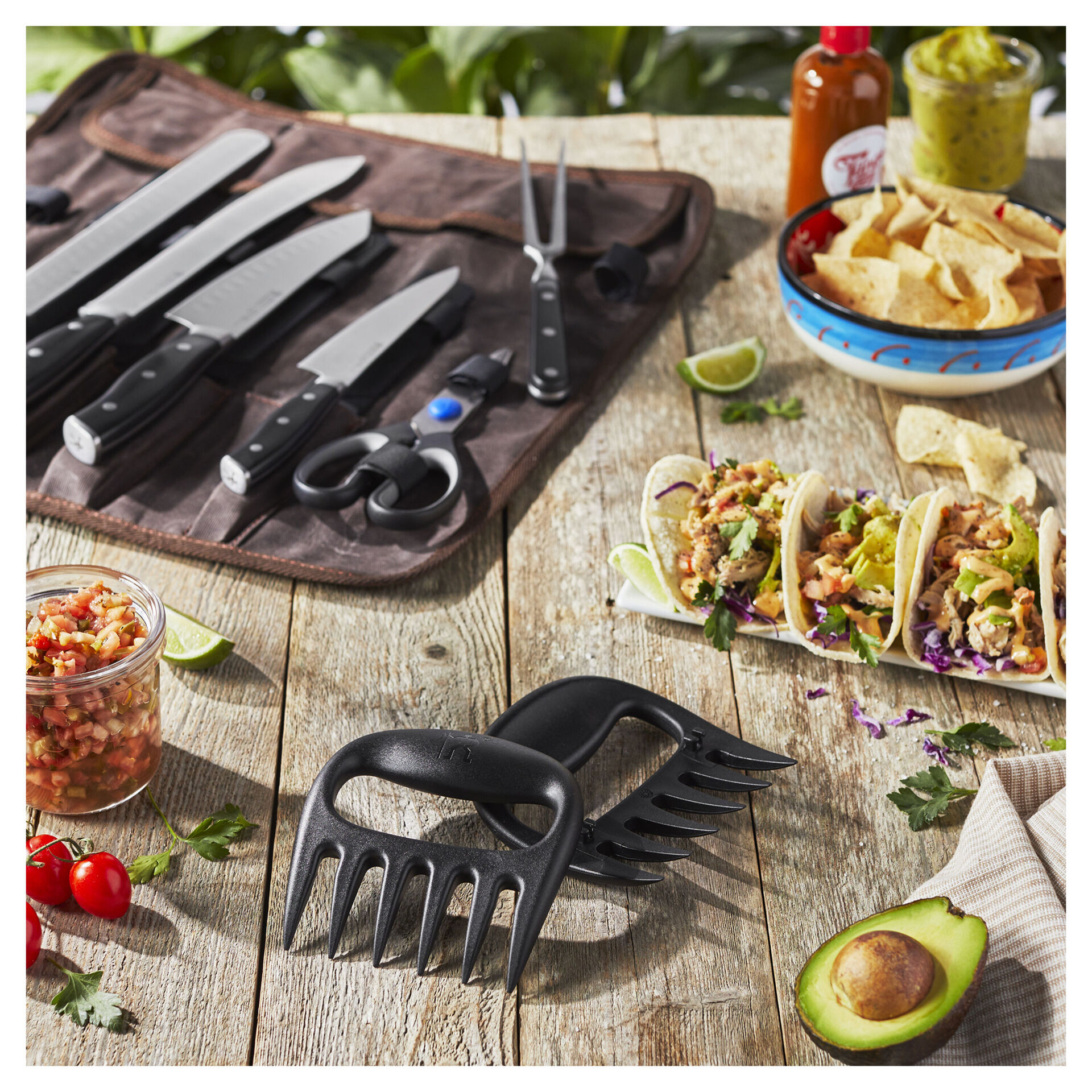 Knife roll set 9 Piece,,large