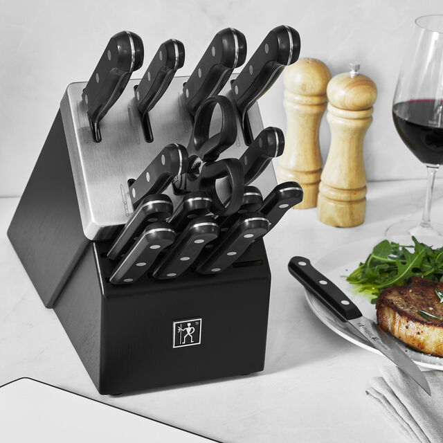16 Piece, Knife block set, black,,large