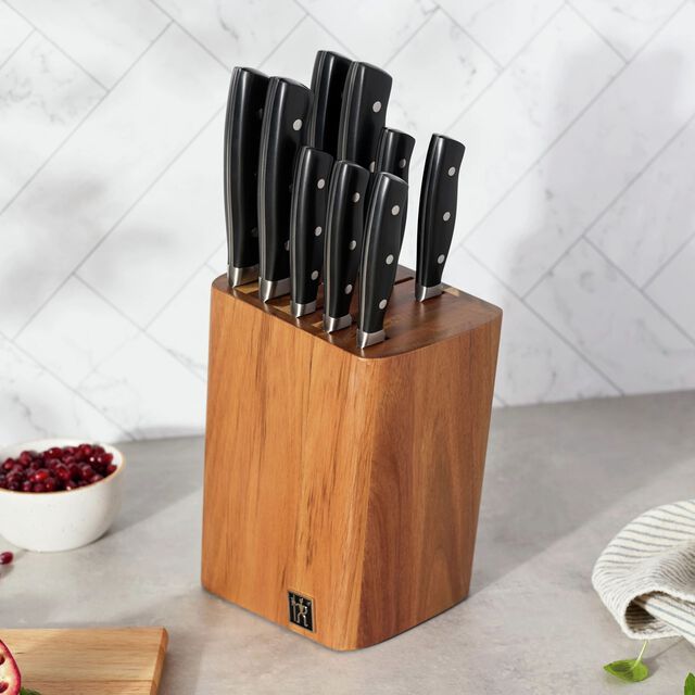 10 Piece, Knife block set, black,,large