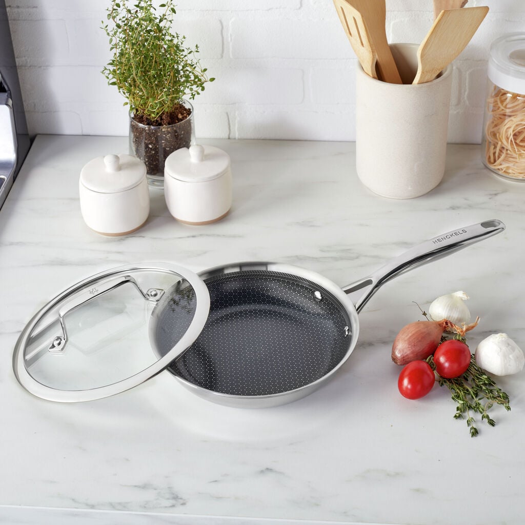 8.00 inch, Stainless Steel, Ceramic Hybrid Frying Pan,,large