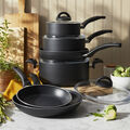 10 Piece aluminum Cookware Set - Black,,large