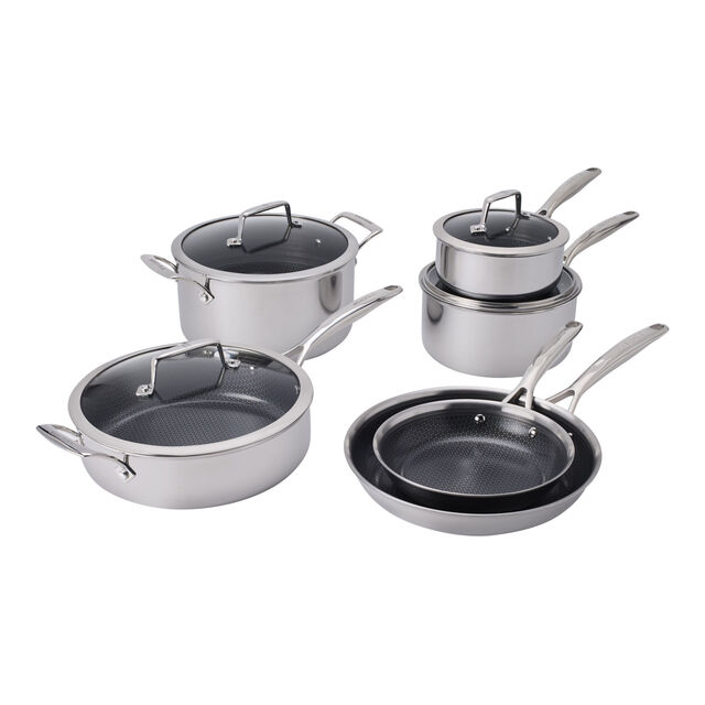 10 Piece stainless steel Cookware set,,large