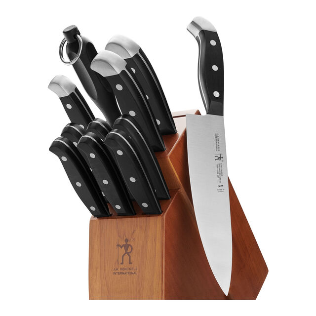 12 Piece, Knife block set, brown,,large