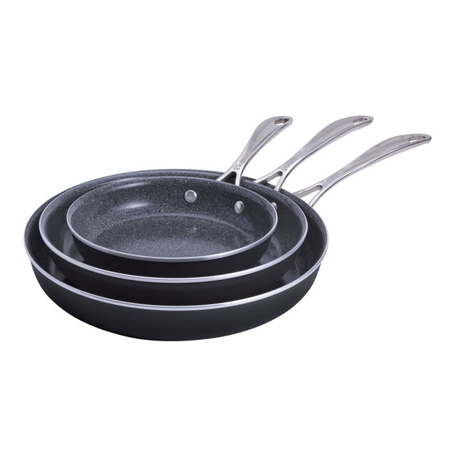 3-pc, Aluminum, Ceramic Nonstick Frying Pan Set,,large