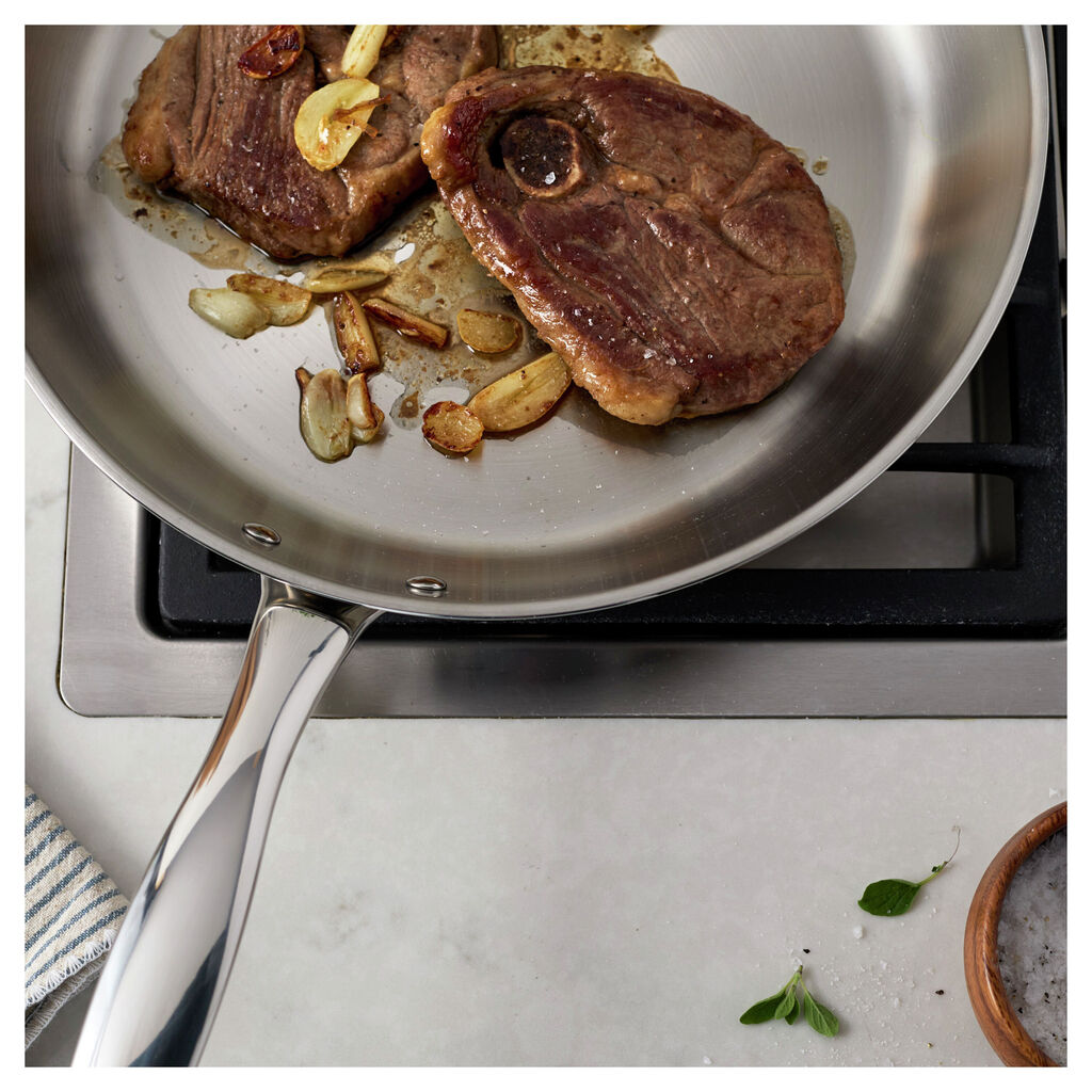 12.00 inch, Stainless Steel, Frying Pan,,large