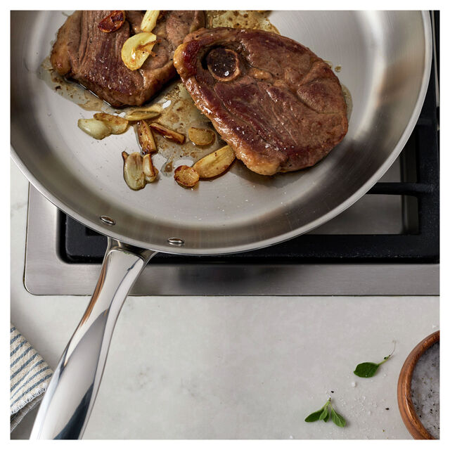 12.00 inch, Stainless Steel, Frying Pan,,large