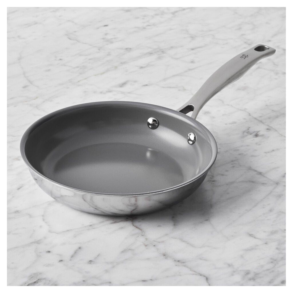 8.00 inch, Stainless Steel, Ceramic Nonstick Frying Pan,,large