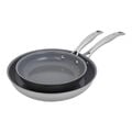 2-pc, Stainless Steel, Ceramic Nonstick Frying Pan Set,,large