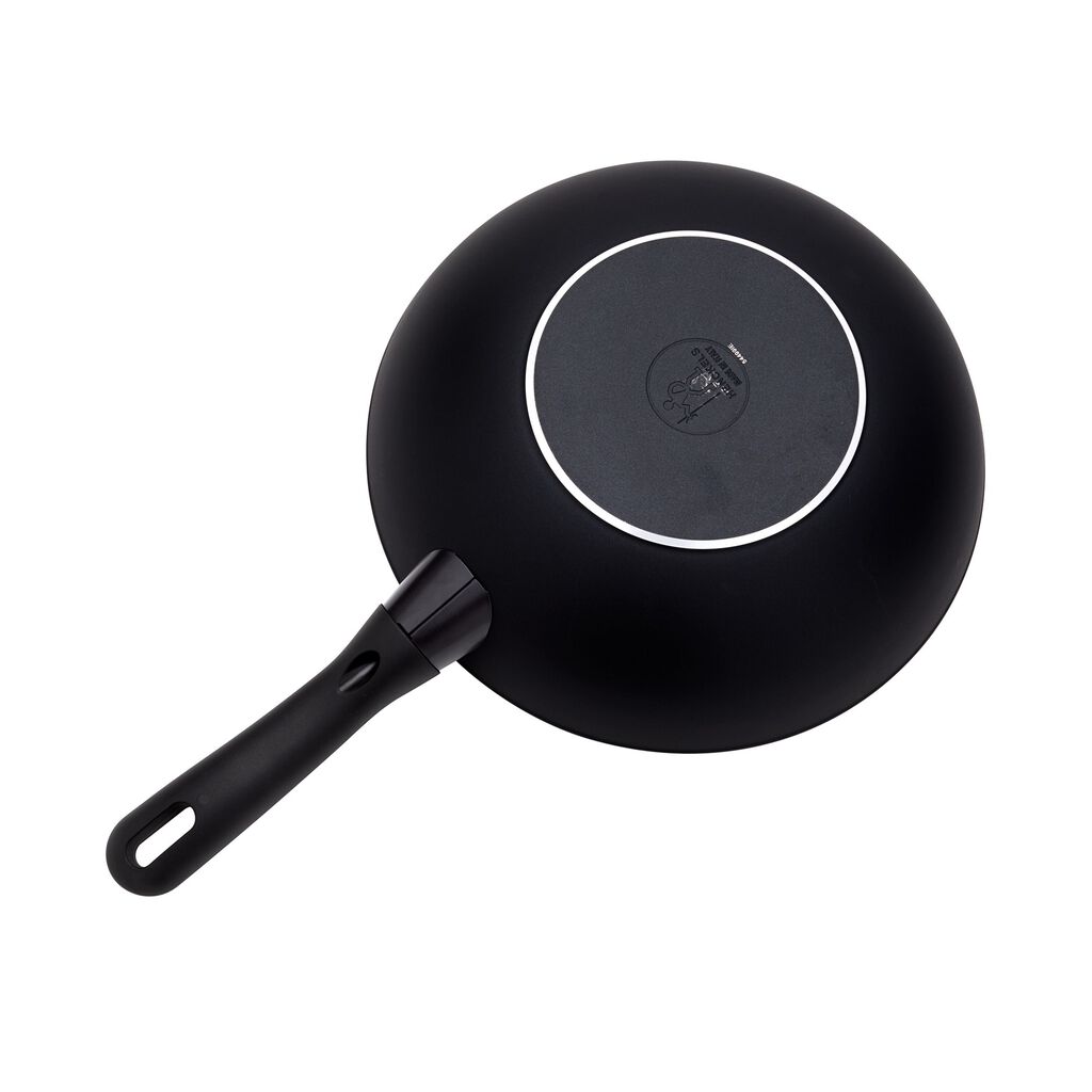 11-inch, Aluminum, Ceramic Nonstick Wok With Lid, Matte Black,,large