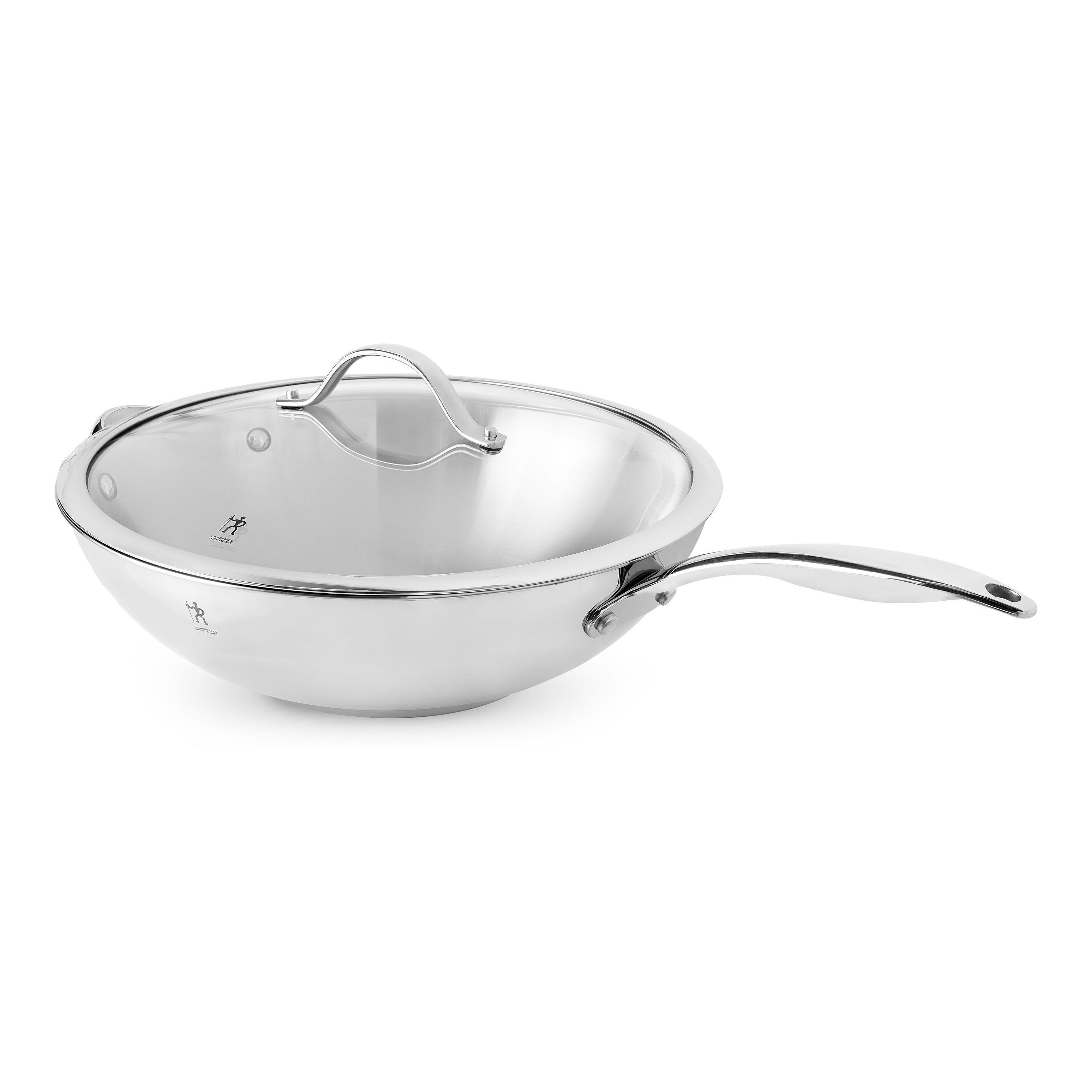 Henckels - Aragon 12.5-inch Wok with Lid - Stainless Steel - Thumbnail 5