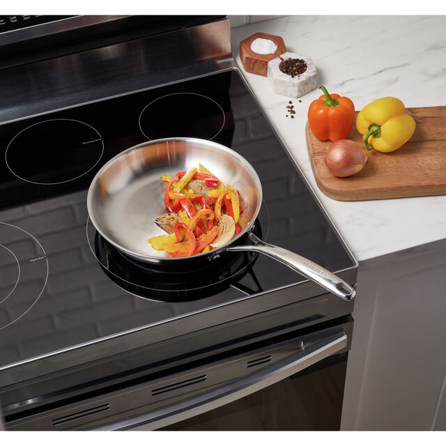 10.00 inch, Stainless Steel, Frying Pan,,large