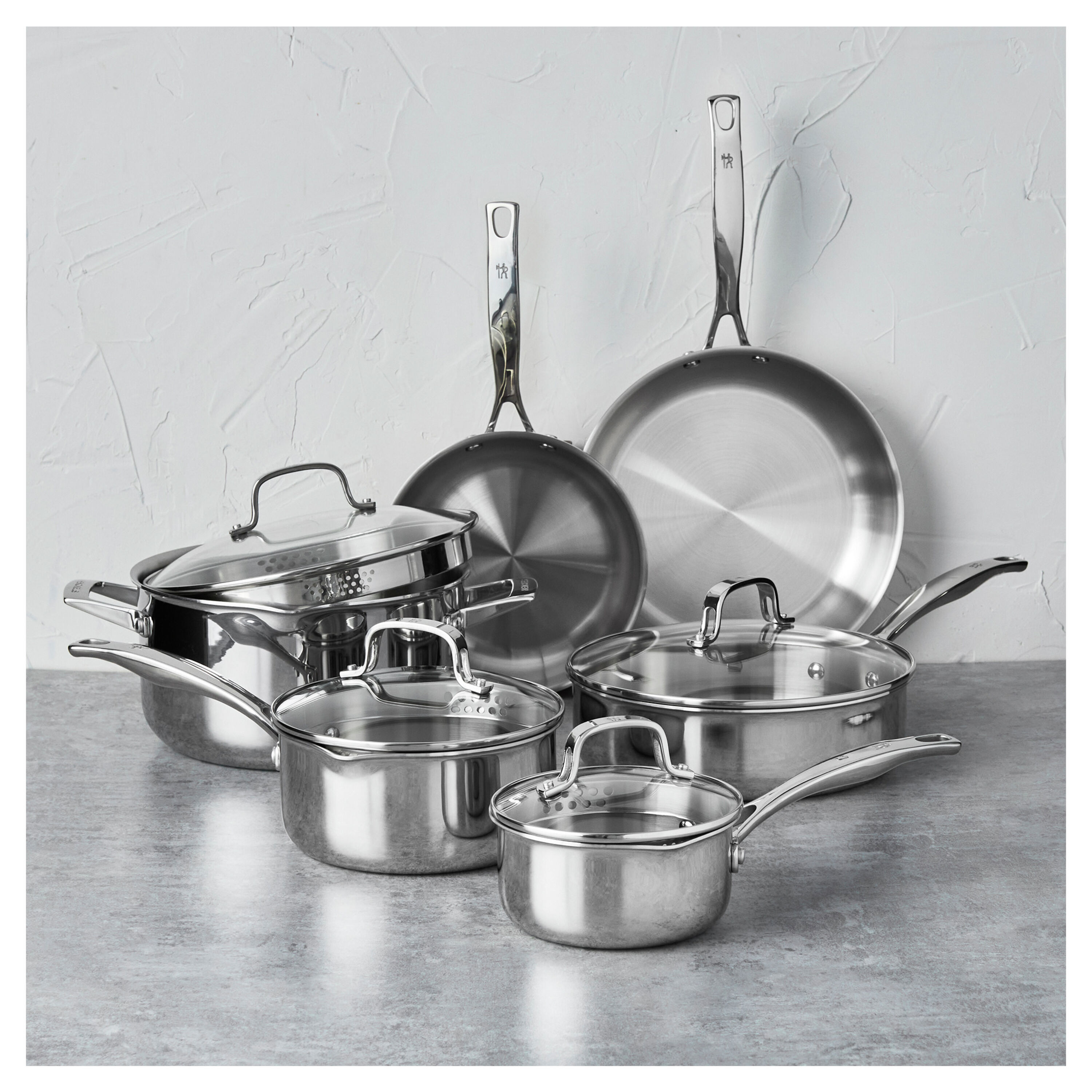 Clad H3 Cookware Set, 10-pc, Stainless Steel | Henckels US