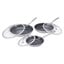 6-pc, Stainless Steel, Ceramic Hybrid Nonstick Frying Pan Set With Lids,,large preview