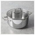 6 qt, Stainless Steel, Dutch Oven With Glass Lid,,large