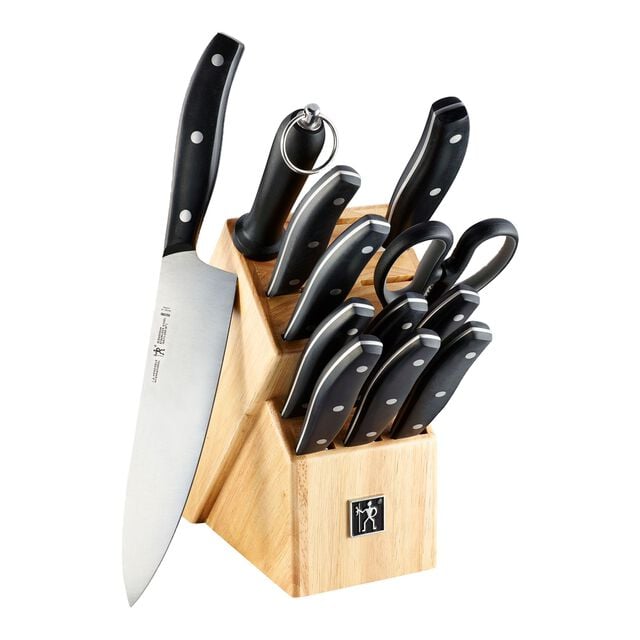 13 Piece, Knife block set, brown