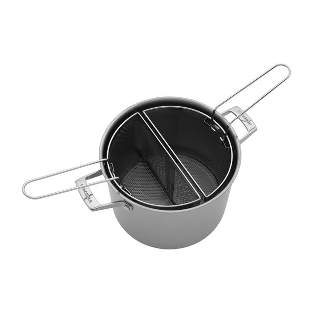 8.45 qt, Stainless Steel, Pasta Pot With Colander Baskets,,large