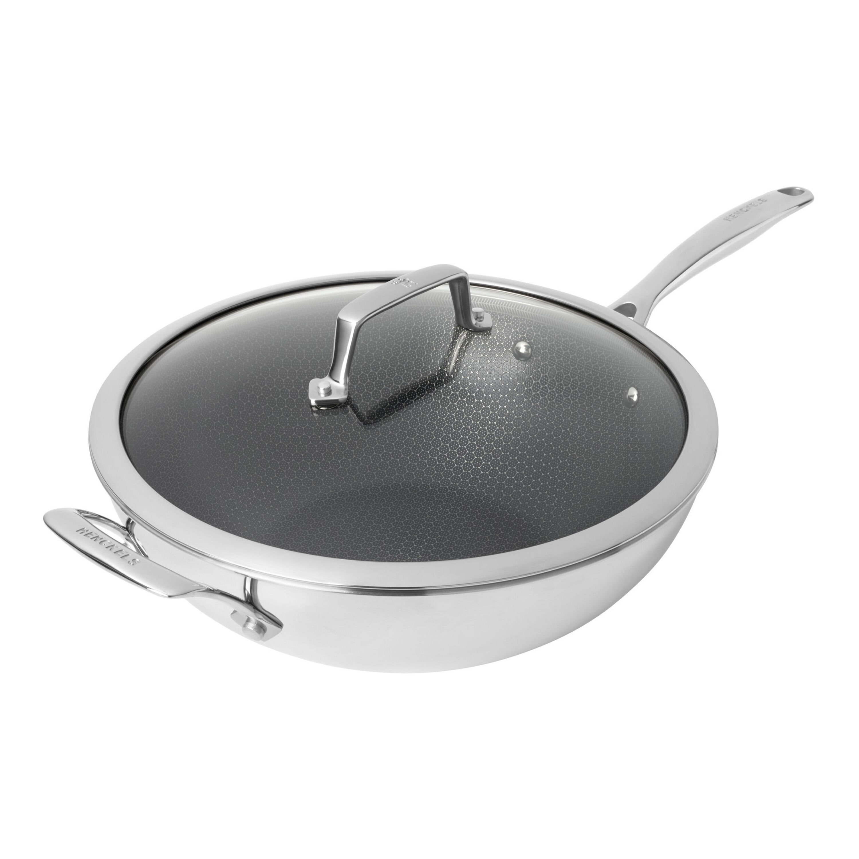 Henckels Paradigm Ceramic 12-inch Stainless Steel Dual Performance Wok with Lid - Thumbnail 4