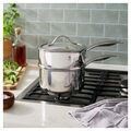 2.5 qt, Stainless Steel, Steamer And Sauce Pan With Lid,,large