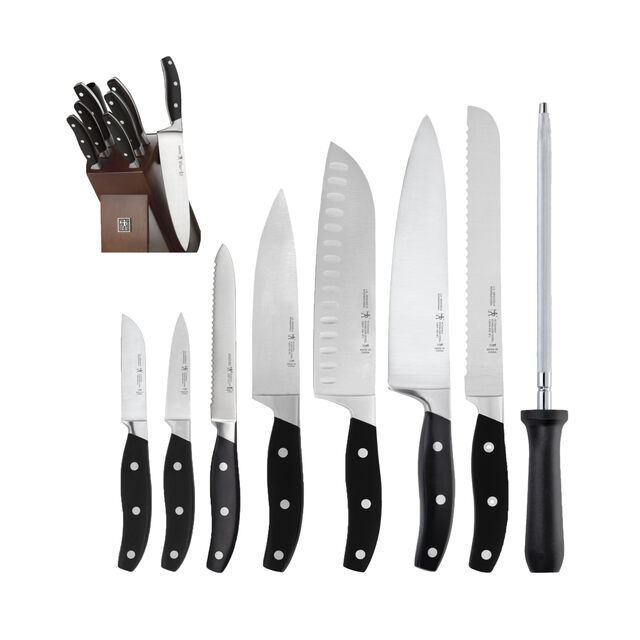 9 Piece, Knife block set, black,,large