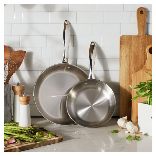 2-pc, Stainless Steel, Frying Pan Set,,large