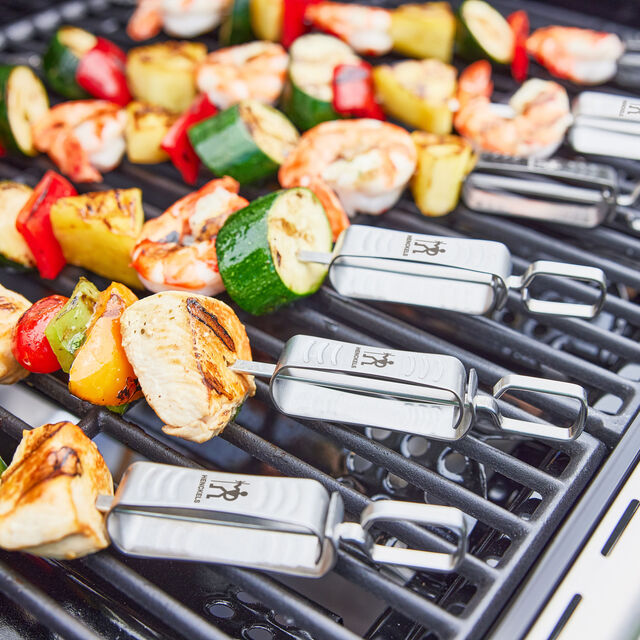 10-pc, Stainless Steel Barbecue Skewers Set,,large