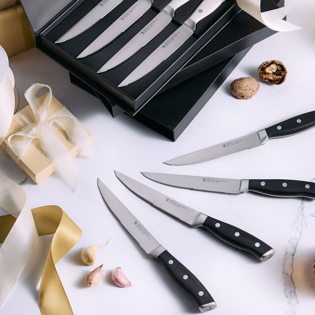 4 Piece, Steak set, black,,large