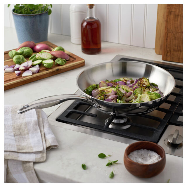 10.00 inch, Stainless Steel, Frying Pan,,large