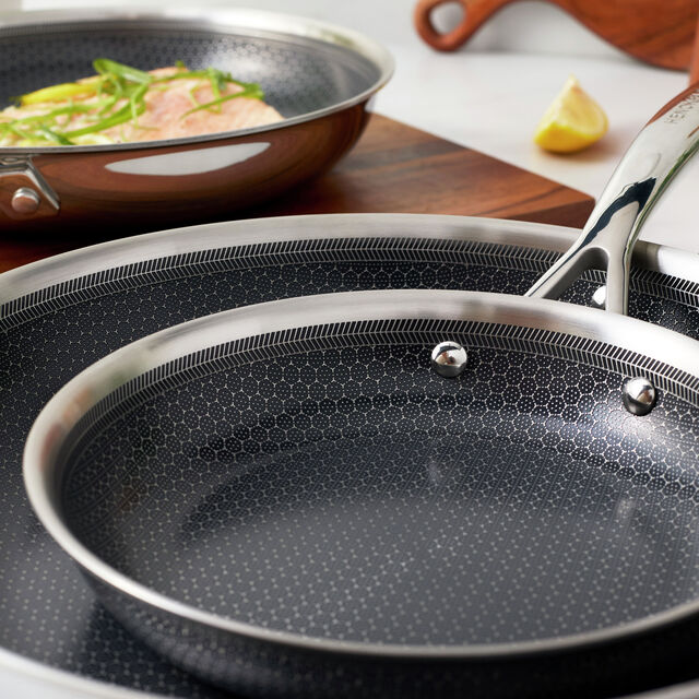2-pc, Stainless Steel, Ceramic Hybrid Frying Pan Set,,large