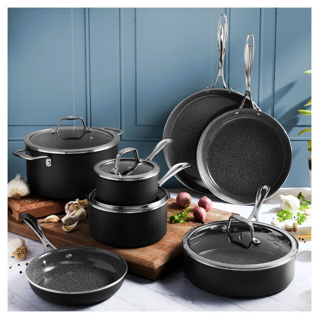 Cookware set grey 11 Piece, aluminum,,large