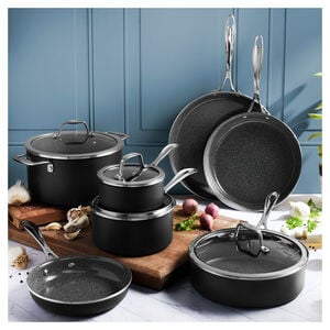 Cookware set grey 11 Piece, aluminum