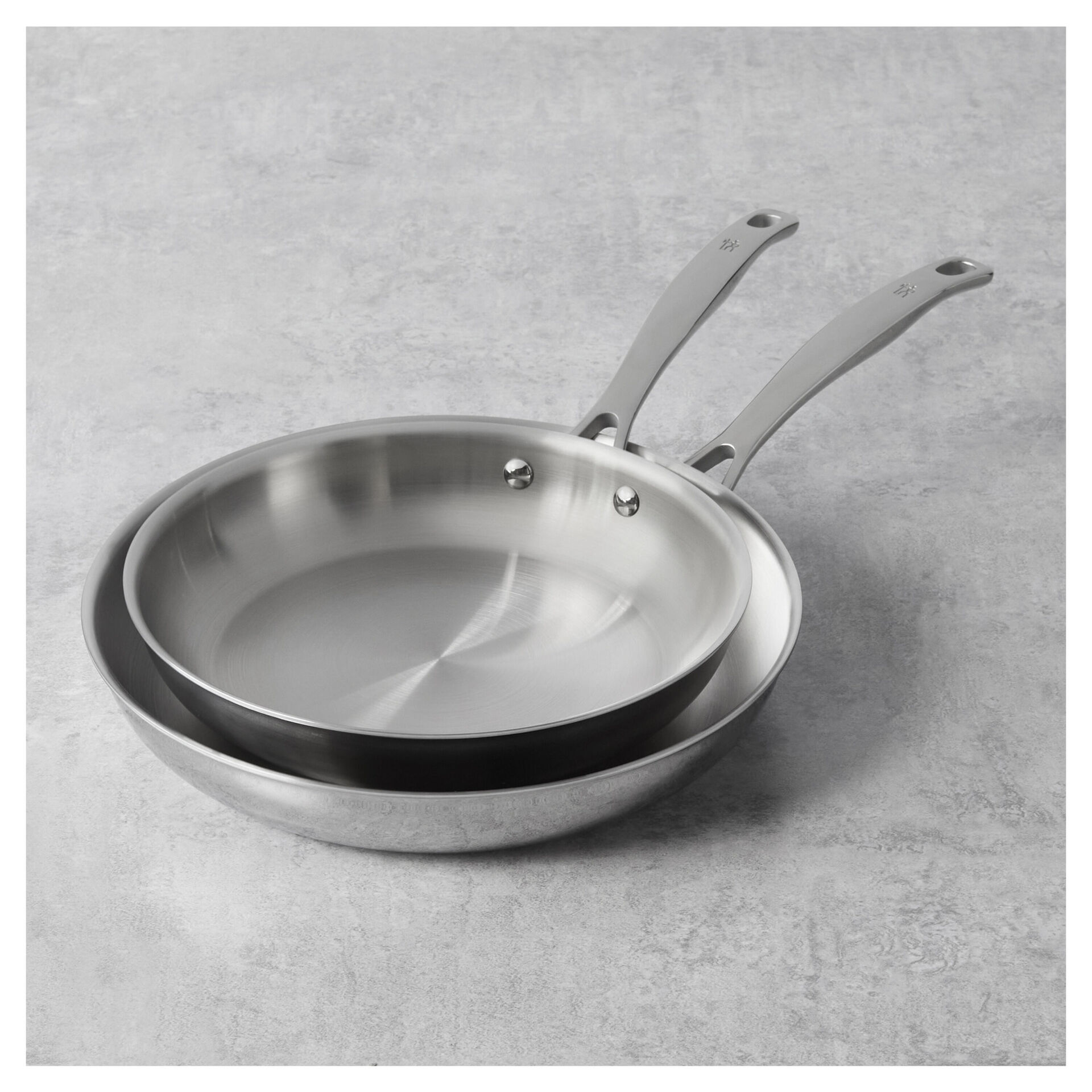 2-pc, Stainless Steel, Frying Pan Set,,large