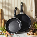 2 Piece aluminum Frypan Set - Black,,large
