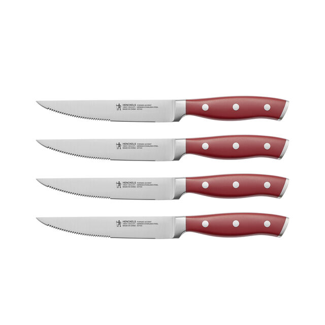 4 Piece, Steak set, red,,large