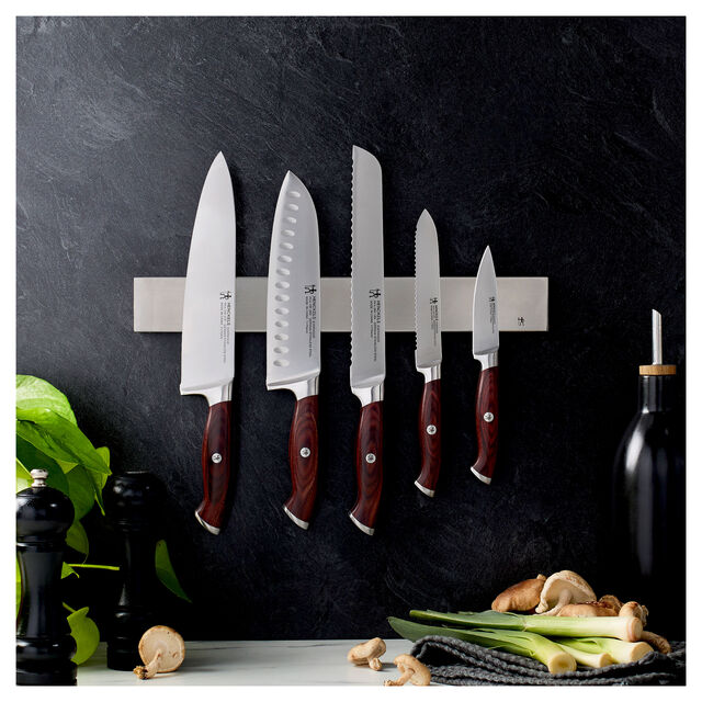 6-pc, Wood Handled Knife Set with Magnetic Wall Mount,,large