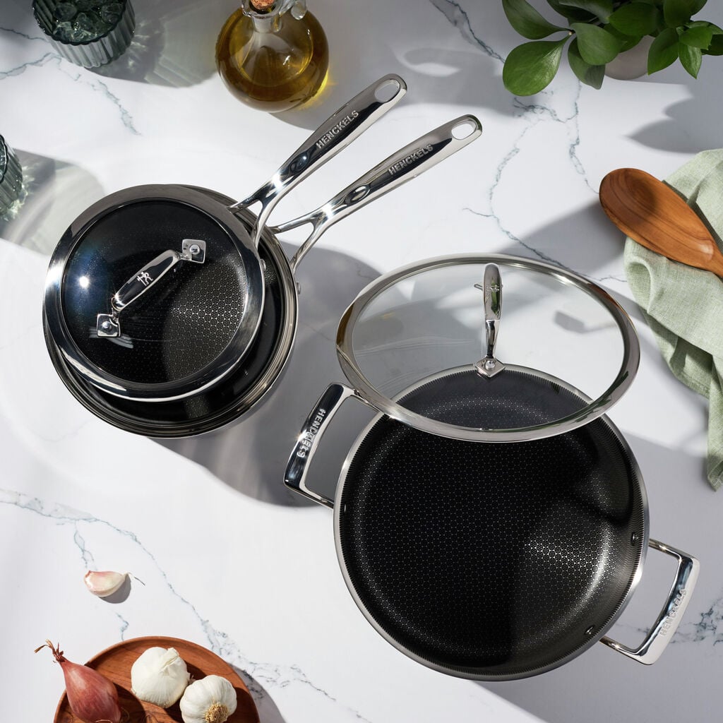 6-pc, Stainless Steel, Ceramic Hybrid Pot Set With Lids,,large