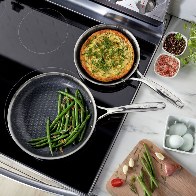 2-pc, Stainless Steel, Ceramic Hybrid Frying Pan Set,,large
