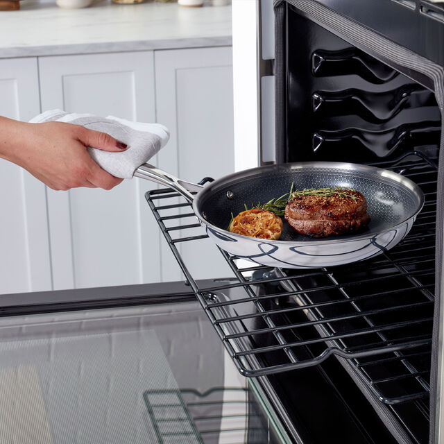 10.00 inch, Stainless Steel, Ceramic Hybrid Frying Pan,,large