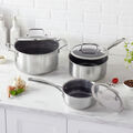 6-pc, Stainless Steel, Ceramic Hybrid Pot Set With Lids,,large