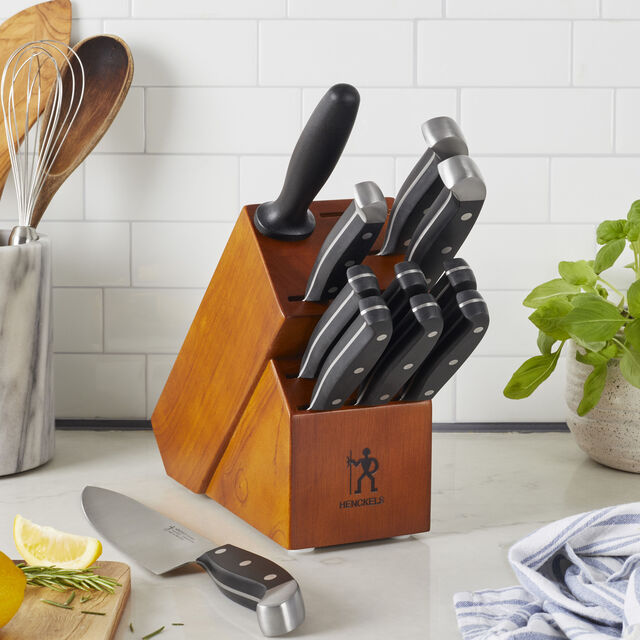 12 Piece, Knife block set, brown,,large