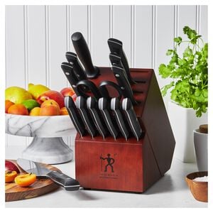 15 Piece, Knife block set, brown