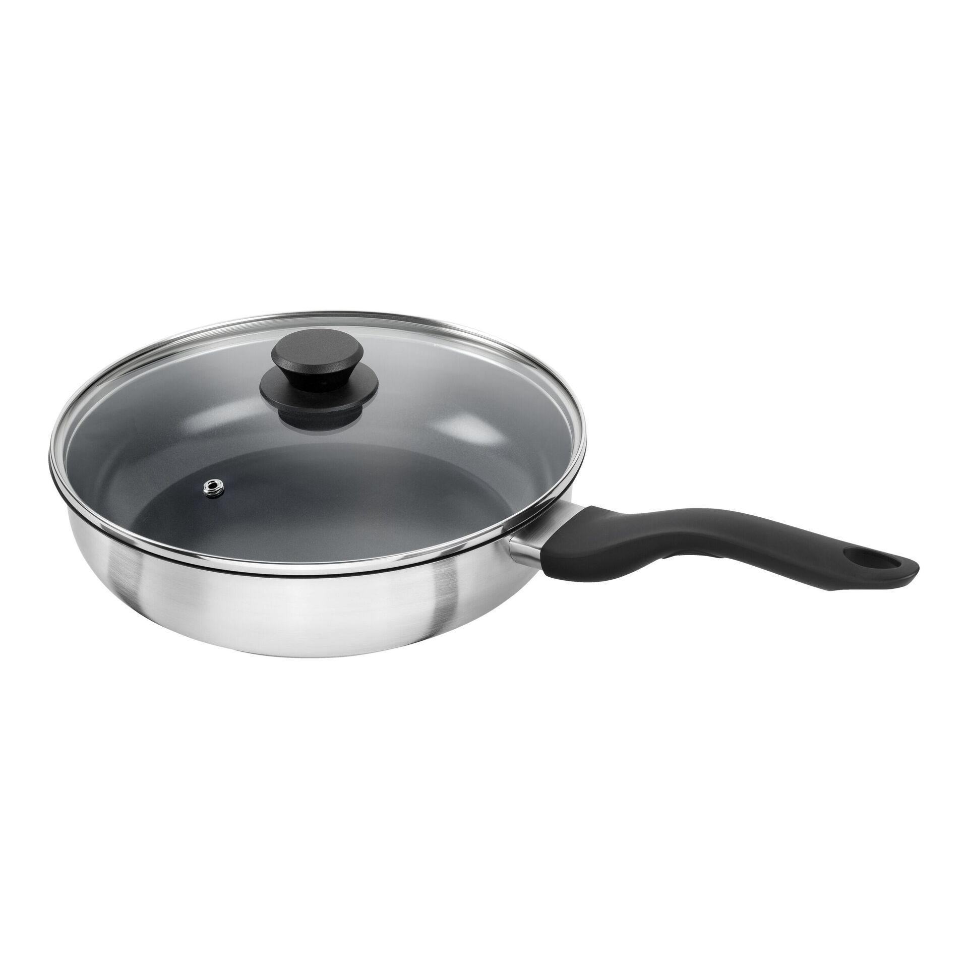 Schmorpfanne mit Glasdeckel 28 cm, Edelstahl,,large