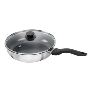 Schmorpfanne mit Glasdeckel 28 cm, Edelstahl