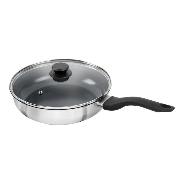 Schmorpfanne mit Glasdeckel 28 cm, Edelstahl,,large