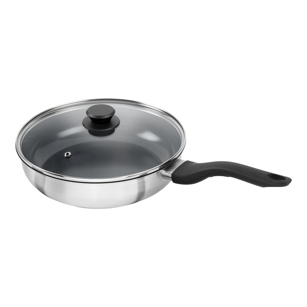 Schmorpfanne mit Glasdeckel 28 cm, Edelstahl,,large